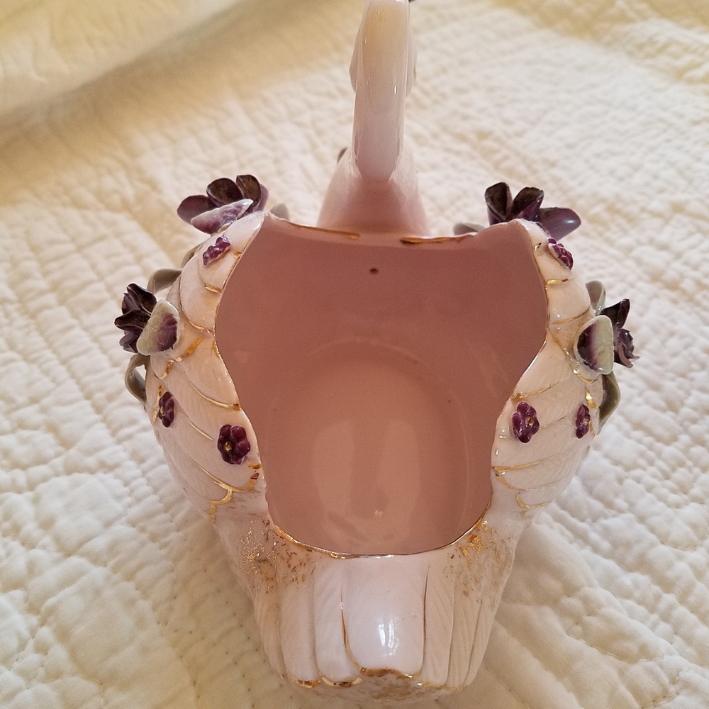 Vintage Lefton handpainted China swan planter - Picture 5 of 8